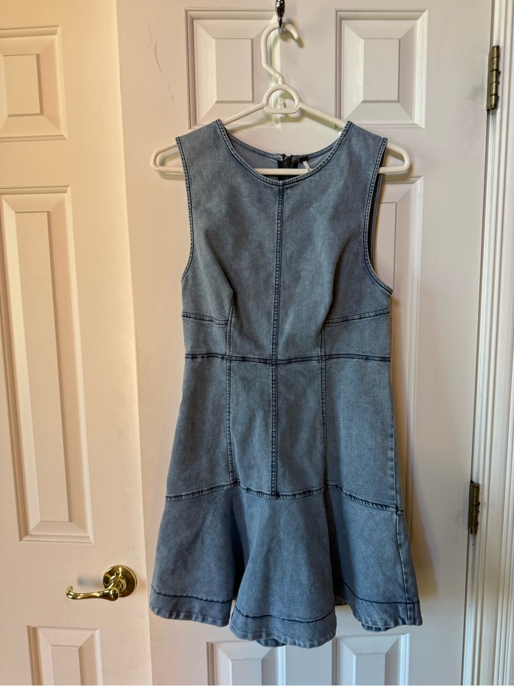 Free people Sleeveless Denim Dress in Faded Blue small